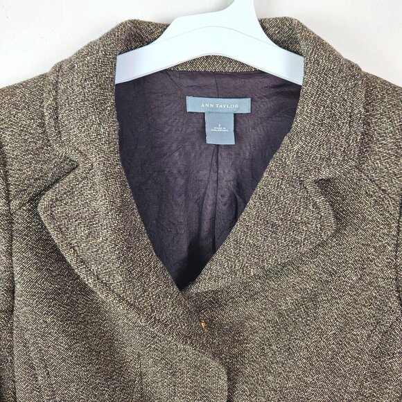 Ann Taylor Women's Wool Blend Tweed Blazer Jacket Size 2 -Pockets Fall Fashion - Picture 3 of 12